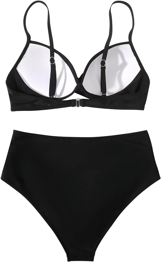 Photo 2 of SUUKSESS Women Twist High Waisted Bikini Sexy Push Up Two Piece Swimsuits size M