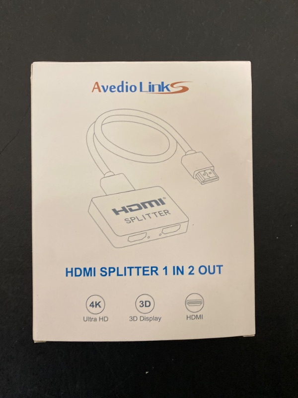 Photo 3 of avedio links HDMI Splitter 1 in 2 Out?with 4ft HDMI Cable ? 4K HDMI Splitter for Dual Monitors Duplicate/Mirror Only, 1x2 HDMI Splitter 1 to 2 Amplifier for Full HD 1080P 3D, 1 Source onto 2 Displays