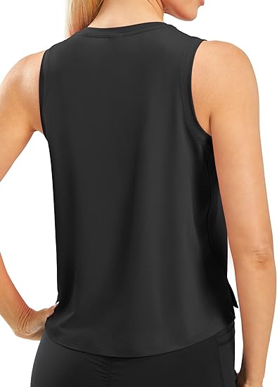 Photo 1 of Workout Tank Tops for Women Cool-Dry Sleeveless Loose Fit Yoga Shirts Running Gym Athletic Tops for Women 2XL