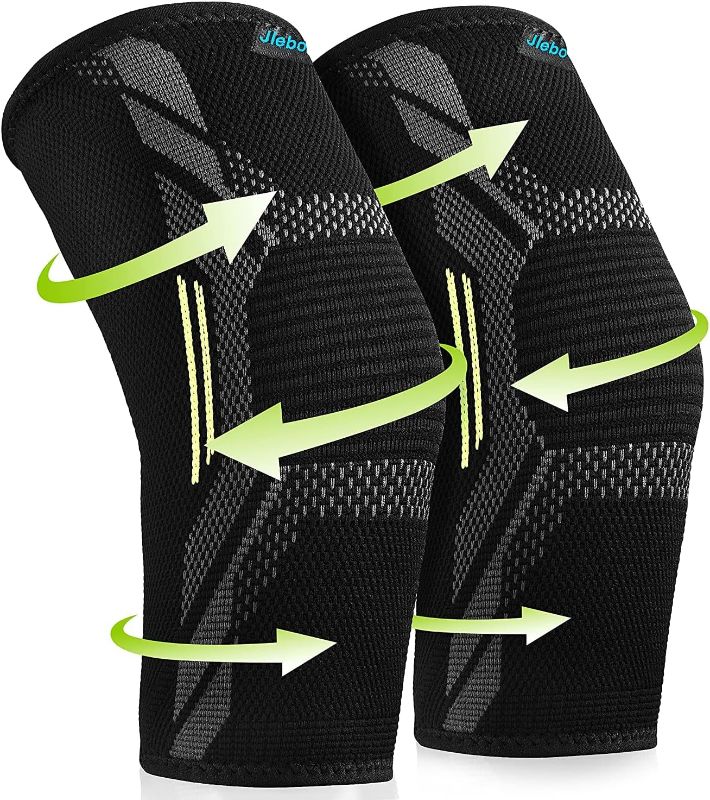 Photo 1 of 2 Pack Knee Compression Sleeves Braces for Knee Pain, Knee Support for Women and Men Working Out, Running, Gym Weightlifting size XL