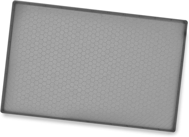 Photo 1 of RS_AMZ Undersink Mats for Bottom of Kitchen Sink, 22x34, Durability, Kitchen Waterproof Mat Protection, Silicone Under Sink Mat Easy Cleanup, Waterproof Mat (Light Gray)