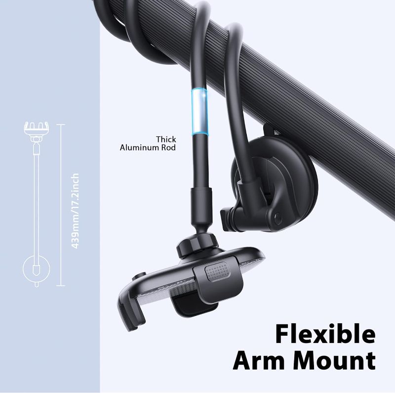 Photo 2 of Car Mount for iPhone 13/12/11 - Upgrade Aluminum Long Goosneck Arm for Stable Windshield Mounting