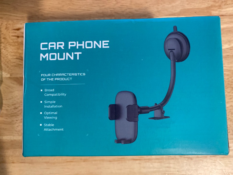 Photo 3 of Car Mount for iPhone 13/12/11 - Upgrade Aluminum Long Goosneck Arm for Stable Windshield Mounting