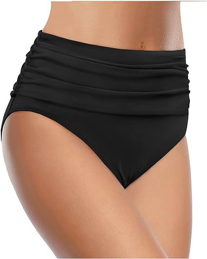 Photo 2 of XL Women's High Waisted Bikini Bottom Tummy Control Ruched Bathing Suit Swim Bottom