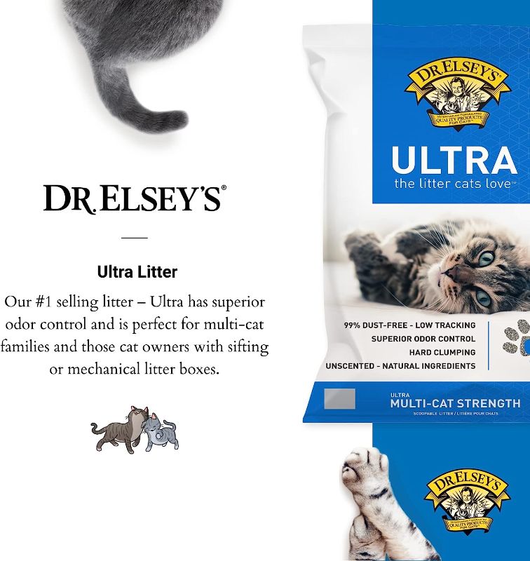 Photo 2 of Dr. Elsey’s Premium Clumping Cat Litter - Ultra - 99.9% Dust-Free, Low Tracking, Hard Clumping, Superior Odor Control, Unscented & Natural Ingredientsc 40lb