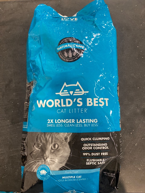 Photo 3 of WORLD'S BEST CAT LITTER™ Multiple Cat Lotus Blossom Scented, 28-Pounds