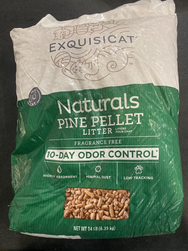 Photo 2 of ExquisiCat Naturals Multi-Cat Pine Pellet Cat Litter - Unscented, Low Dust, Low Tracking, Natural