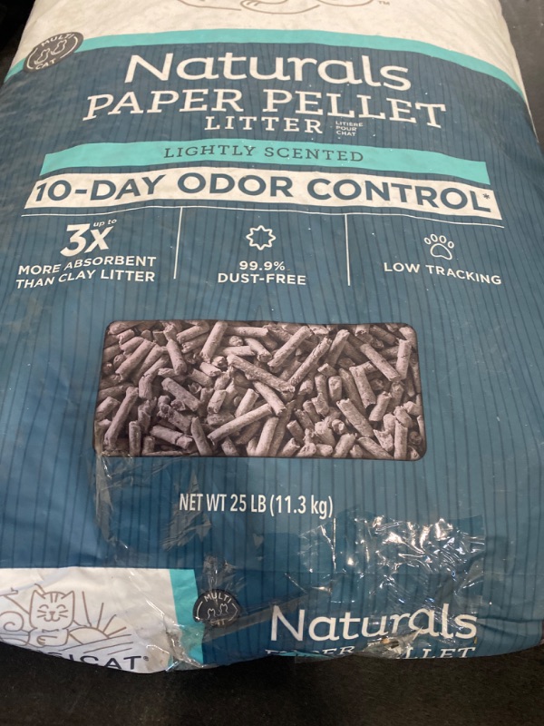 Photo 2 of ExquisiCat Naturals Multi-Cat Paper Pellet Cat Litter - Unscented, Low Dust, Low Tracking, Natural 25 Lb