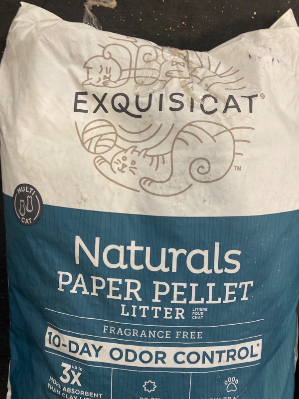 Photo 2 of ExquisiCat Naturals Multi-Cat Paper Pellet Cat Litter - Unscented, Low Dust, Low Tracking, Natural 25 Lb