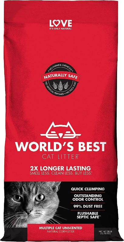 Photo 1 of World's Best Cat Litter, Clumping Litter Formula for Multiple Cats, 28-Pounds