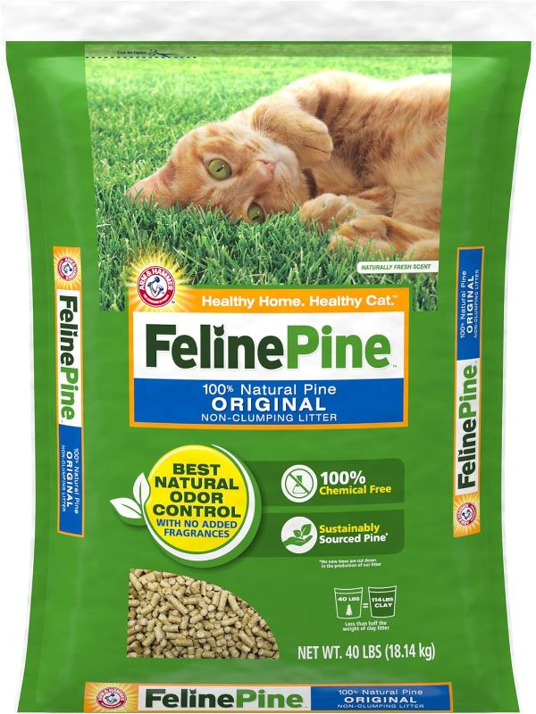 Photo 1 of Feline Pine Original Cat Litter 40LB, Blacks & Grays (643004)