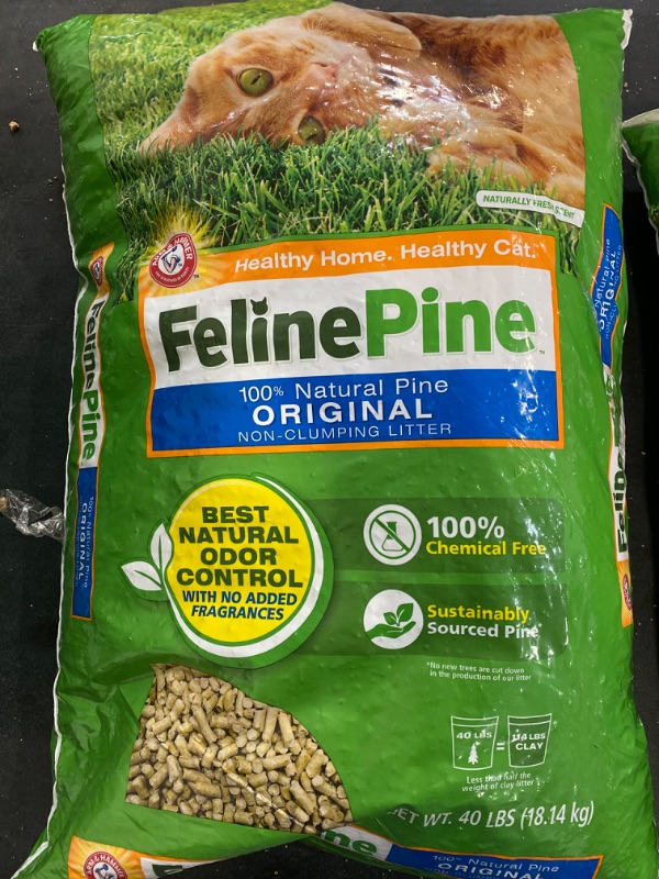 Photo 2 of Feline Pine Original Cat Litter 40LB, Blacks & Grays (643004)