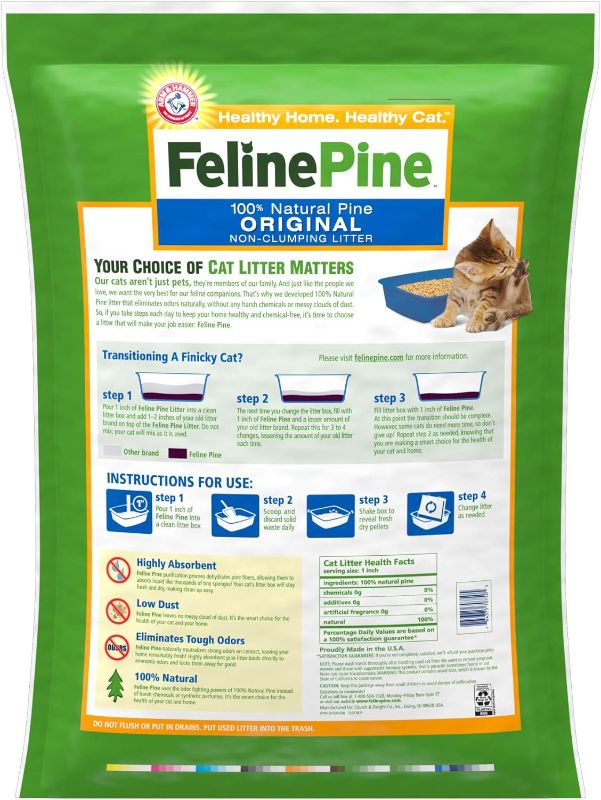 Photo 2 of Feline Pine Original Cat Litter 40LB, Blacks & Grays (643004)