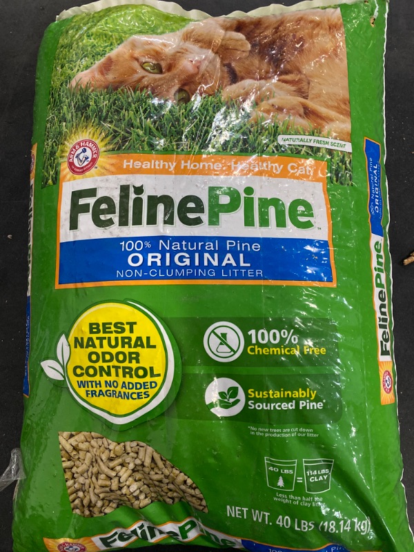 Photo 3 of Feline Pine Original Cat Litter 40LB, Blacks & Grays (643004)
