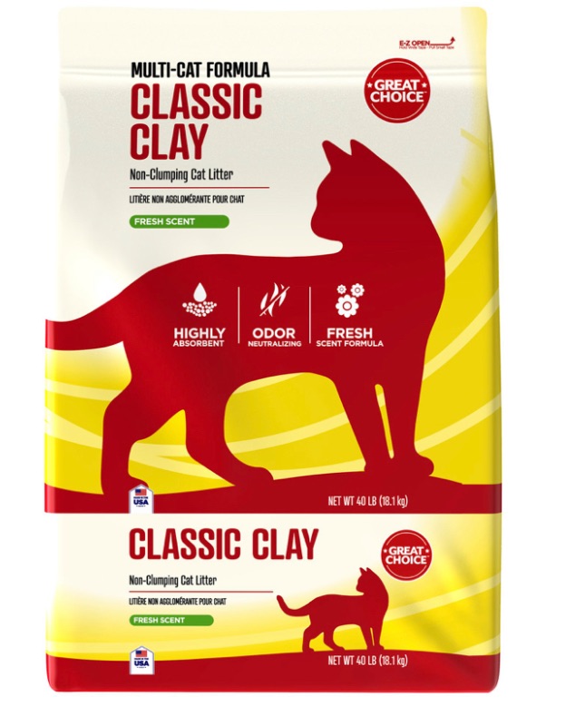 Photo 1 of Grreat Choice Great Choice Classic Non-Clumping Multi-Cat Clay Cat Litter 40 Lb