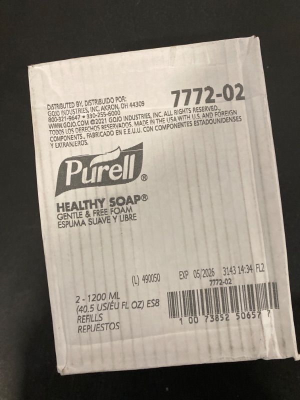 Photo 3 of PURELL Brand HEALTHY SOAP Gentle and Free Foam, Fragrance Free, 1200 mL Refill for PURELL ES8 Automatic Soap Dispenser (Pack of 2) - 7772-02 - Manufactured by GOJO, Inc. Fragrance Free 1200 mL