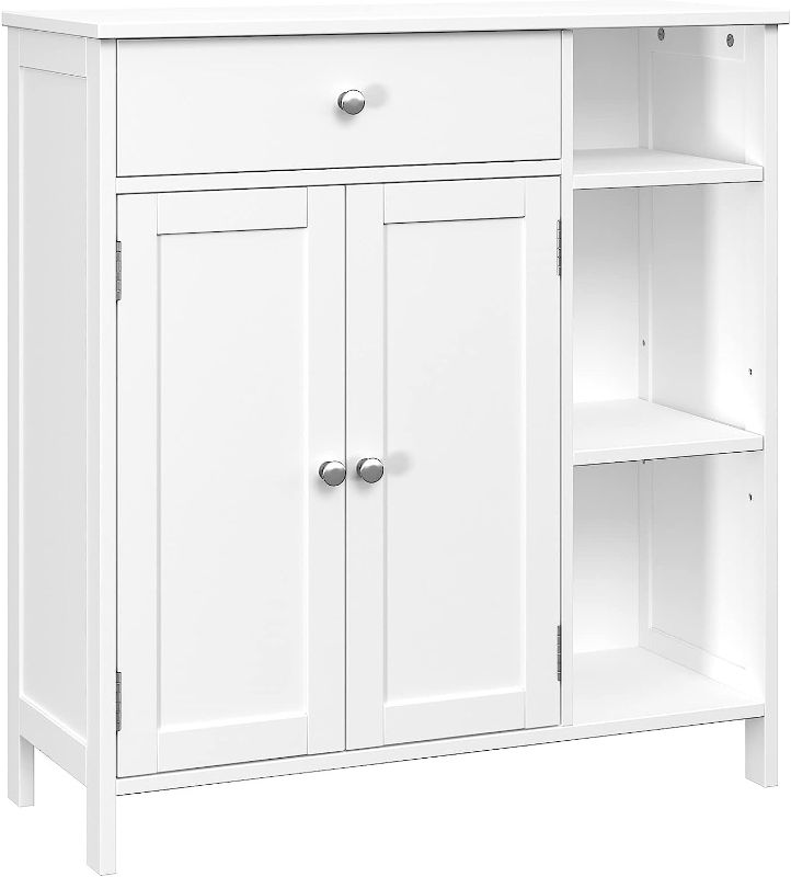 Photo 1 of Irontar Freestanding Bathroom Cabinet with Doors, Bathroom Floor Cabinet with Drawer & Adjustable Shelf, Kitchen Cupboard, Storage Cabinet for Living Room, Entryway, White CWG001W