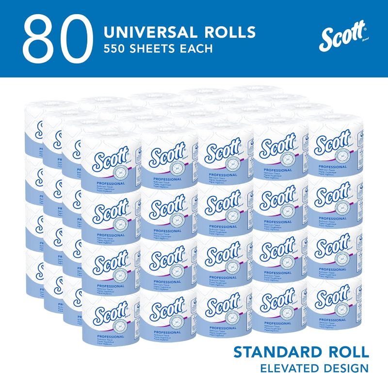 Photo 2 of Professional Standard Roll Toilet Paper (04460), with Elevated Design, 2-Ply, White, Individually wrapped, (550 Sheets/Roll, 80 Rolls/Case, 44,000 Sheets/Case)