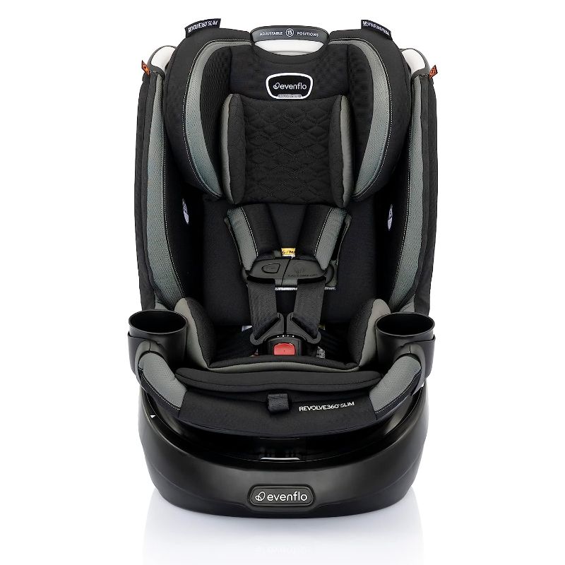 Photo 1 of Evenflo Revolve360 Slim 2-in-1 Rotational Car Seat with Quick Clean Cover (Salem Black)