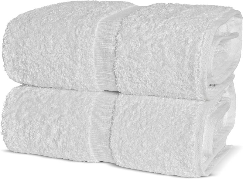 Photo 1 of Chakir Turkish Linens, 100% Cotton Premium Quality Turkish Bath Sheets (35''x70'' Large Bath Sheet Towels - White)