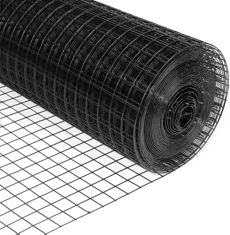 Photo 1 of 24'' x 50' 1.5inch Hardware Cloth 16 Gauge Black Vinyl Coated Welded Fence Mesh for Home and Garden Fence and Home Improvement Project