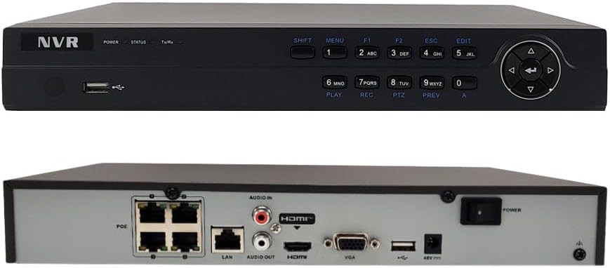 Photo 1 of 4-Channel IP NVR - 8MP - 4K 40Mbps - 4X PoE - 1x SATA - 1U
