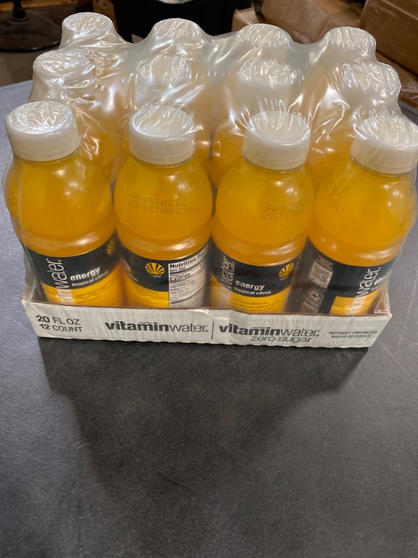 Photo 3 of vitaminwater energy electrolyte enhanced water w/ vitamins, tropical citrus drinks, 20 Fl Oz (Pack of 12)