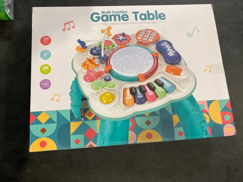 Photo 2 of Dahuniu Baby Toys 6 to 12 Months, Learning Musical Table, Activity Table for 1 2 3 Years Old ( Size: 11.8 x 11.8 x 12.2 inches )