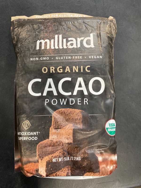 Photo 2 of Milliard Organic Raw Cacao Powder/Non-GMO and Gluten-Free (5 lbs)