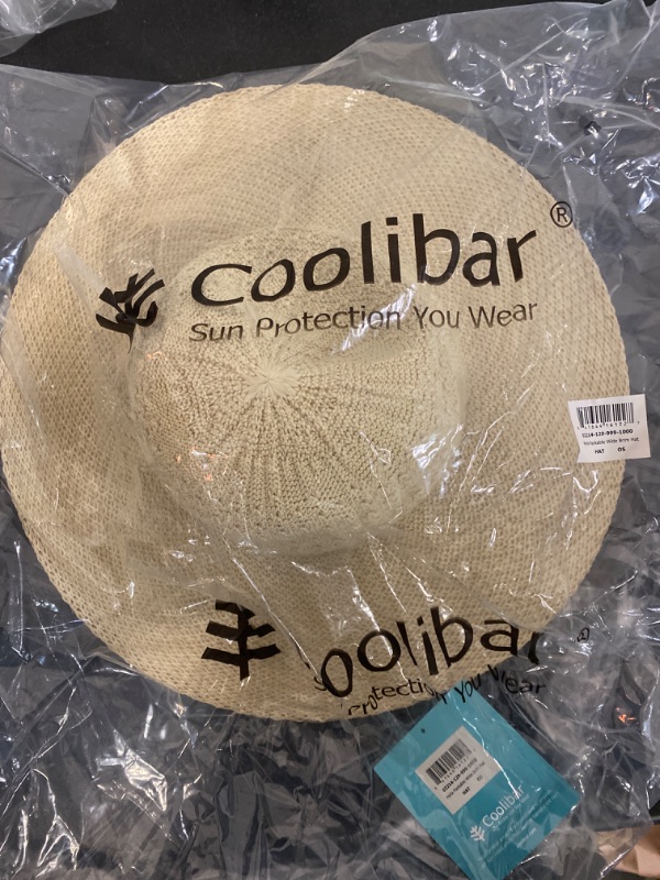 Photo 2 of Coolibar UPF 50+ Women's Perla Packable Wide Brim Hat - Sun Protective One Size Natural