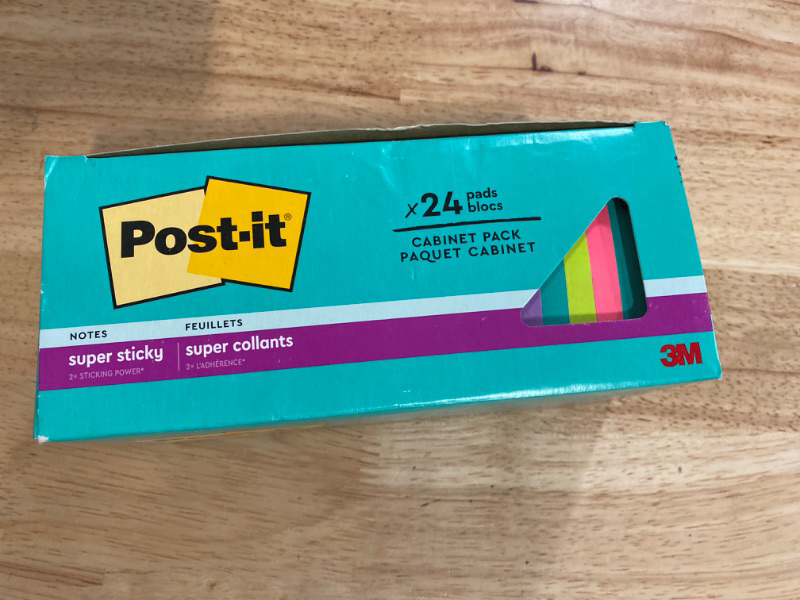 Photo 2 of Post-it Super Sticky Notes 3 in. x 3 in Miami Collection 24 Pads/Pack