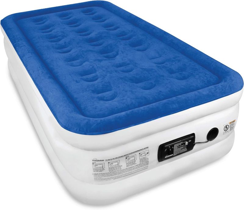 Photo 1 of SoundAsleep Dream Series Luxury Air Mattress with ComfortCoil Technology & Built-in High Capacity Pump for Home & Camping- Double Height, Adjustable, Inflatable Blow Up, Portable - Twin Size