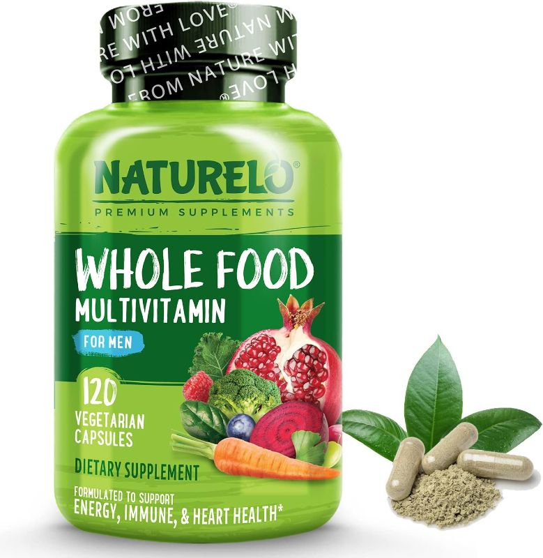 Photo 1 of NATURELO Whole Food Multivitamin for Men - with Vitamins, Minerals, Organic Herbal Extracts - Vegetarian - for Energy, Brain, Heart, Eye Health - 120 Vegan Capsules