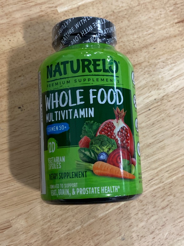 Photo 3 of NATURELO Whole Food Multivitamin for Men - with Vitamins, Minerals, Organic Herbal Extracts - Vegetarian - for Energy, Brain, Heart, Eye Health - 120 Vegan Capsules