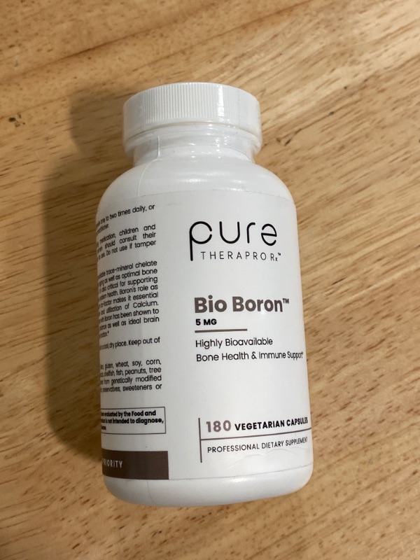 Photo 3 of Pure TheraPro Rx Bio Boron, 5mg/Capsule, 180 Capsules, Bororganic Glycine Boron Supplements for Men & Women, Vegan Mineral Supplements for Bones, Cardiovascular Function & Immunity Support