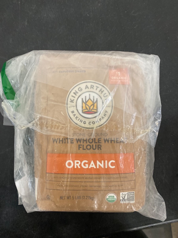 Photo 2 of King Arthur, 100% Organic White Whole Wheat Flour, 100% Whole Grain, Non-GMO Project Verified, 5 Pounds 5lb, single-pack