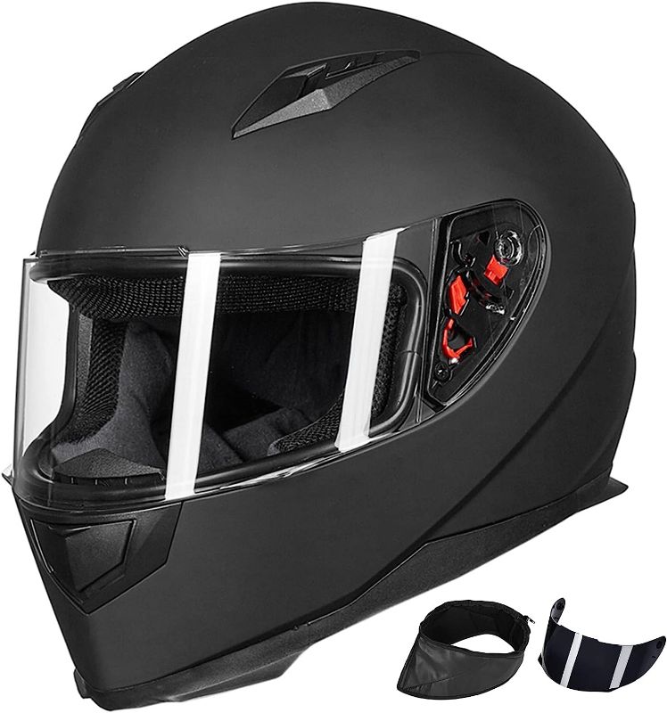 Photo 1 of ILM Full Face Motorcycle Street Bike Helmet with Removable Winter Neck Scarf + 2 Visors DOT Model-JK313
