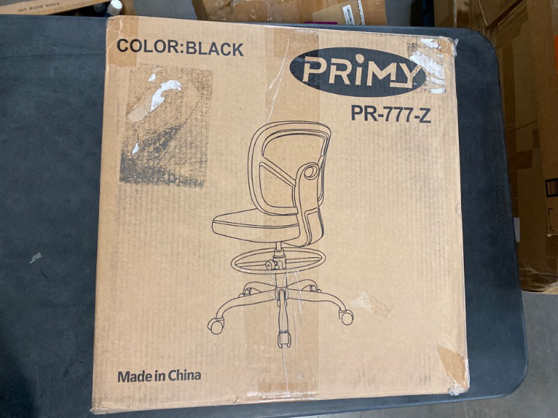 Photo 2 of Primy Office Drafting Chair Armless, Tall Office Desk Chair Adjustable Height and Footring, Low-Back Ergonomic Standing Desk Chair Mesh Rolling Tall Chair for Art Room, Office or Home(Black) PR777-Z Black