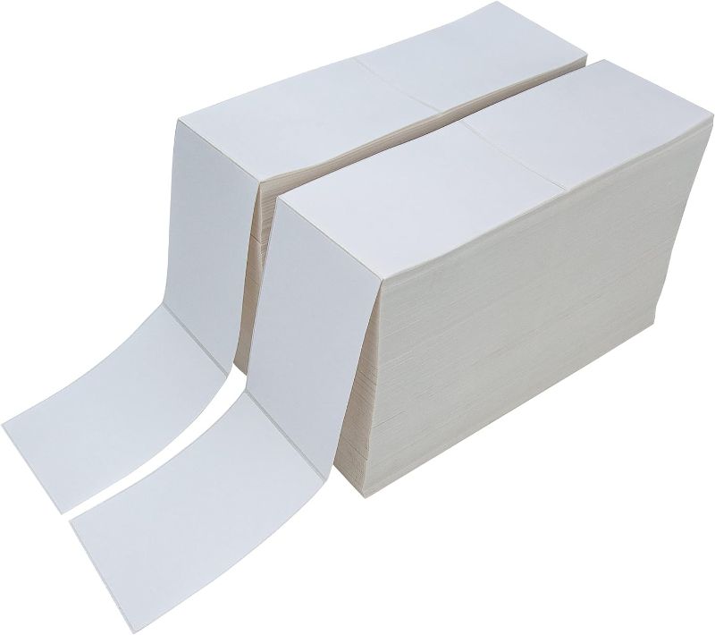 Photo 1 of L LIKED 6000 Labels Fanfold 4" x 6" Direct Thermal Labels, with Perforated line for Thermal Printers - Compatible Zebra & Rollo Printer (4" x 6" - 6000 Labels)