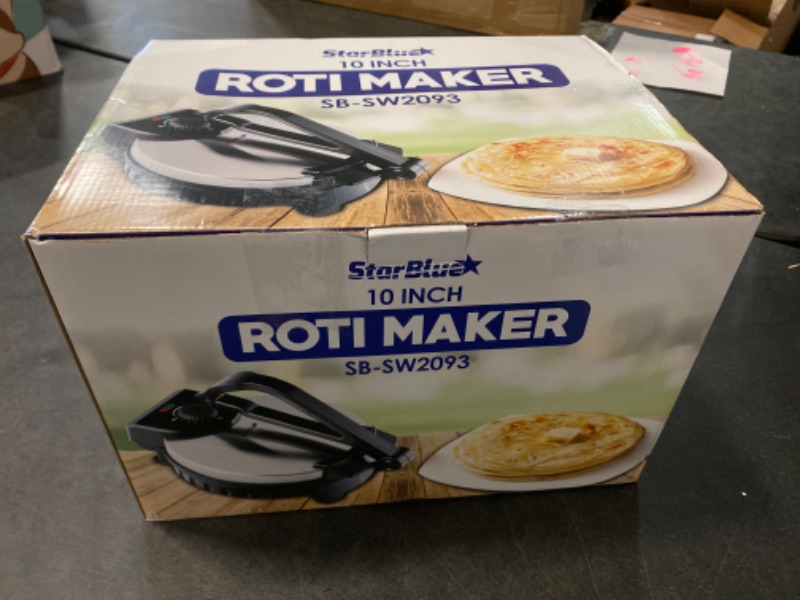 Photo 3 of 10inch Roti Maker by StarBlue with FREE Roti Warmer - The automatic Stainless Steel Non-Stick Electric machine to make Indian style Chapati, Tortilla, Roti AC 110V 50/60Hz 1200W