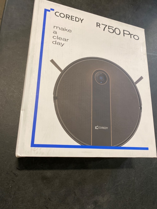 Photo 3 of ***MISSING CHARGER*** Coredy R750 Robot Vacuum Cleaner, Compatible with Alexa, Mopping System, Boost Intellect, Virtual Boundary Supported, 2200Pa Suction