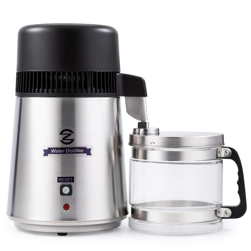Photo 1 of 1 Gallon Water Distiller, 4L Brushed 304 Stainless Steel Home Countertop Distiller Water Machine