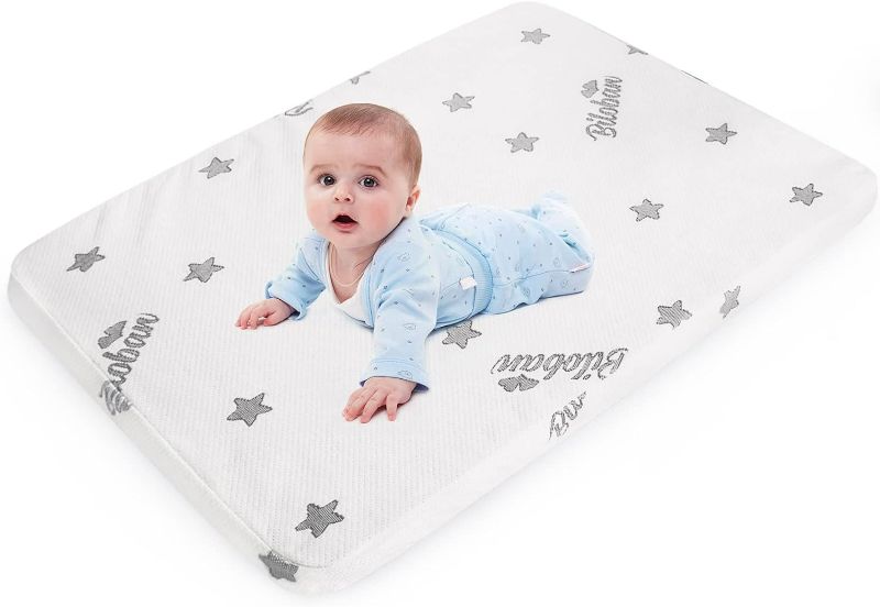 Photo 1 of Waterproof Playard Mattress Topper Compatible with 4moms Breeze Plus Portable Playard & 4moms Breeze GO Portable Travel Playard, Baby Foam Mattress with Removable Zippered Cover