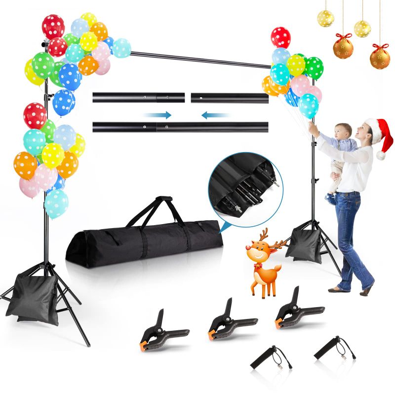 Photo 1 of Backdrop Stand 8.5x10ft, ZBWW Photo Video Studio Adjustable Backdrop Stand for Parties, Wedding, Photography, Advertising Display 8.5*10 ft