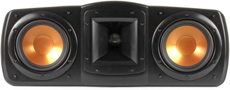 Photo 1 of Klipsch Synergy Black Label C-200 Center Channel Speaker for Crystal-Clear Dialogue and Vocals with Proprietary Horn Technology, Dual 5.25” High-Output Woofers, and Dynamic 1” Tweeter in Black

