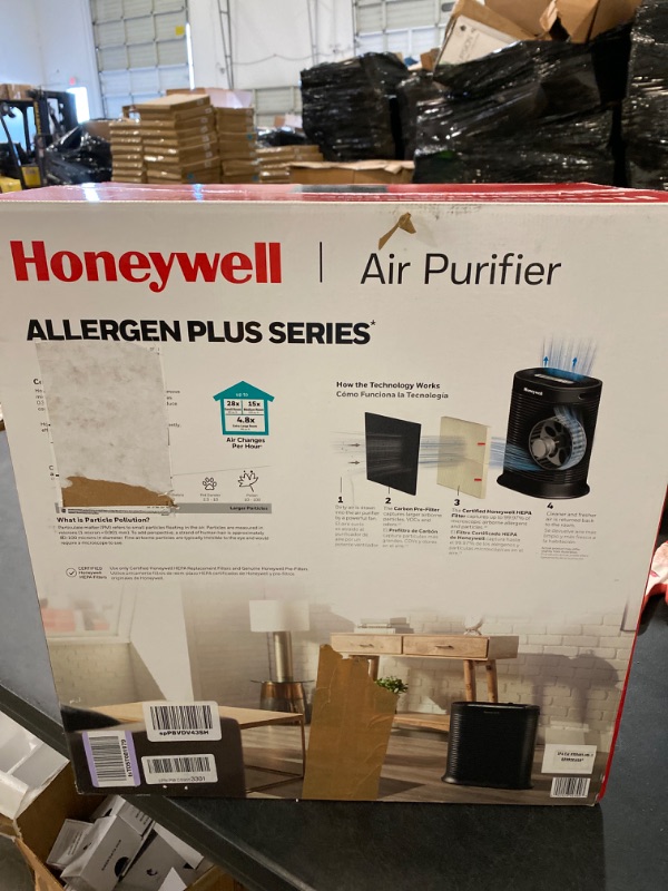 Photo 3 of Honeywell HPA300 HEPA Air Purifier for Extra Large Rooms - Microscopic Airborne Allergen+ Reducer, Cleans Up To 2250 Sq Ft in 1 Hour - Wildfire/Smoke, Pollen, Pet Dander, and Dust Air Purifier – Black Black Extra Large Room Air Purifier