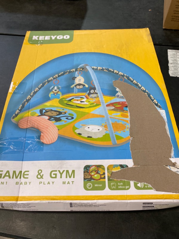 Photo 3 of Keeygo Baby Play Mat Zoo Theme Sensory Infant Toys Keep Baby Occupied Toddler Activity Gym Develop Neck Strength Play Gym for Babies 0-6 Months Washable Baby Gyms & Playmats
