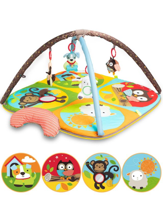 Photo 1 of Keeygo Baby Play Mat Zoo Theme Sensory Infant Toys Keep Baby Occupied Toddler Activity Gym Develop Neck Strength Play Gym for Babies 0-6 Months Washable Baby Gyms & Playmats

