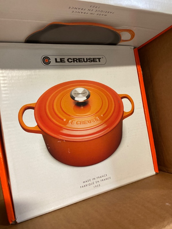 Photo 3 of Le Creuset Enameled Cast Iron Signature Cookware Set, 5 pc. , Flame NEW
