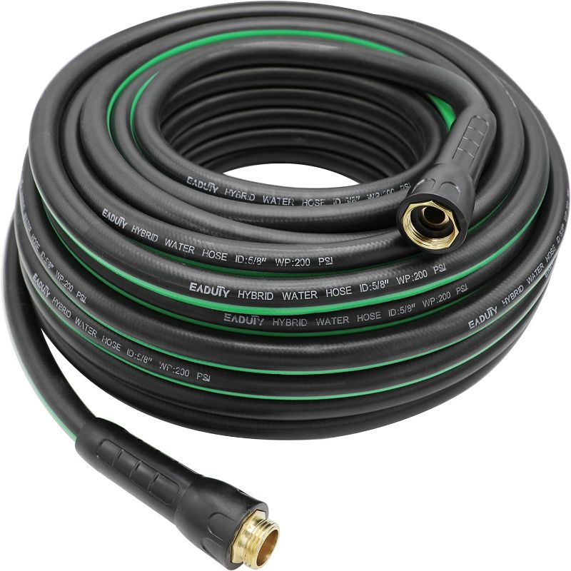 Photo 1 of EADUTY Hybrid Garden Hose 5/8 IN. x 100 FT, Heavy Duty, Lightweight, Flexible with Swivel Grip Handle and Solid Brass Fittings NEW
